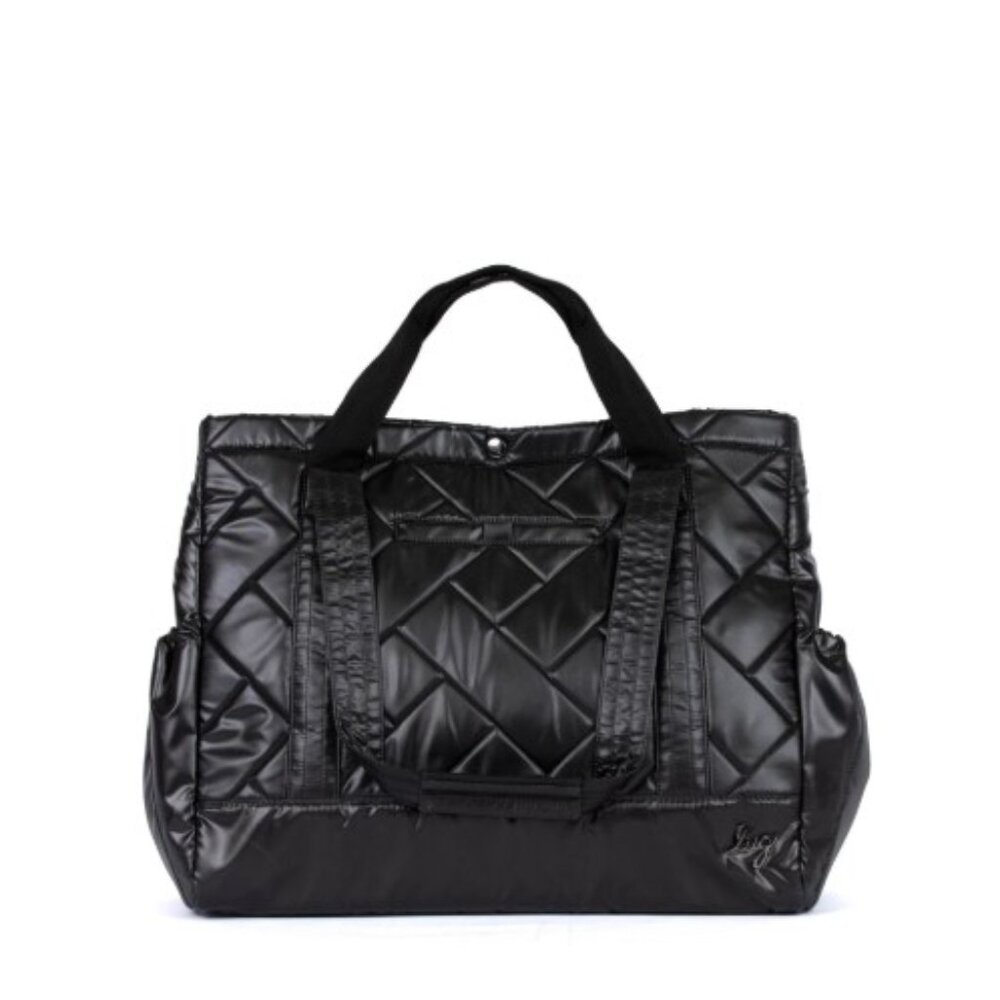 Lug Yacht Carry-All Tote Metallic Black Expandable